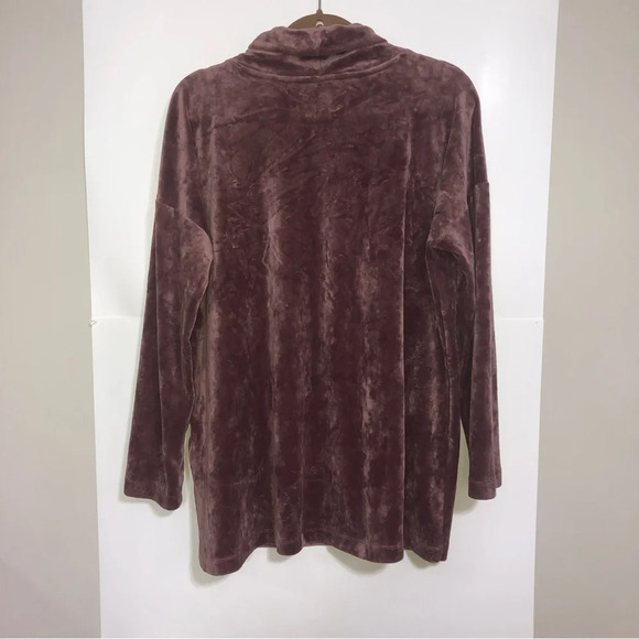 Purejill Sweater Tunic Velour L Cowl Neck Pinkish Purple Pullover Long Sleeves - Picture 9 of 9